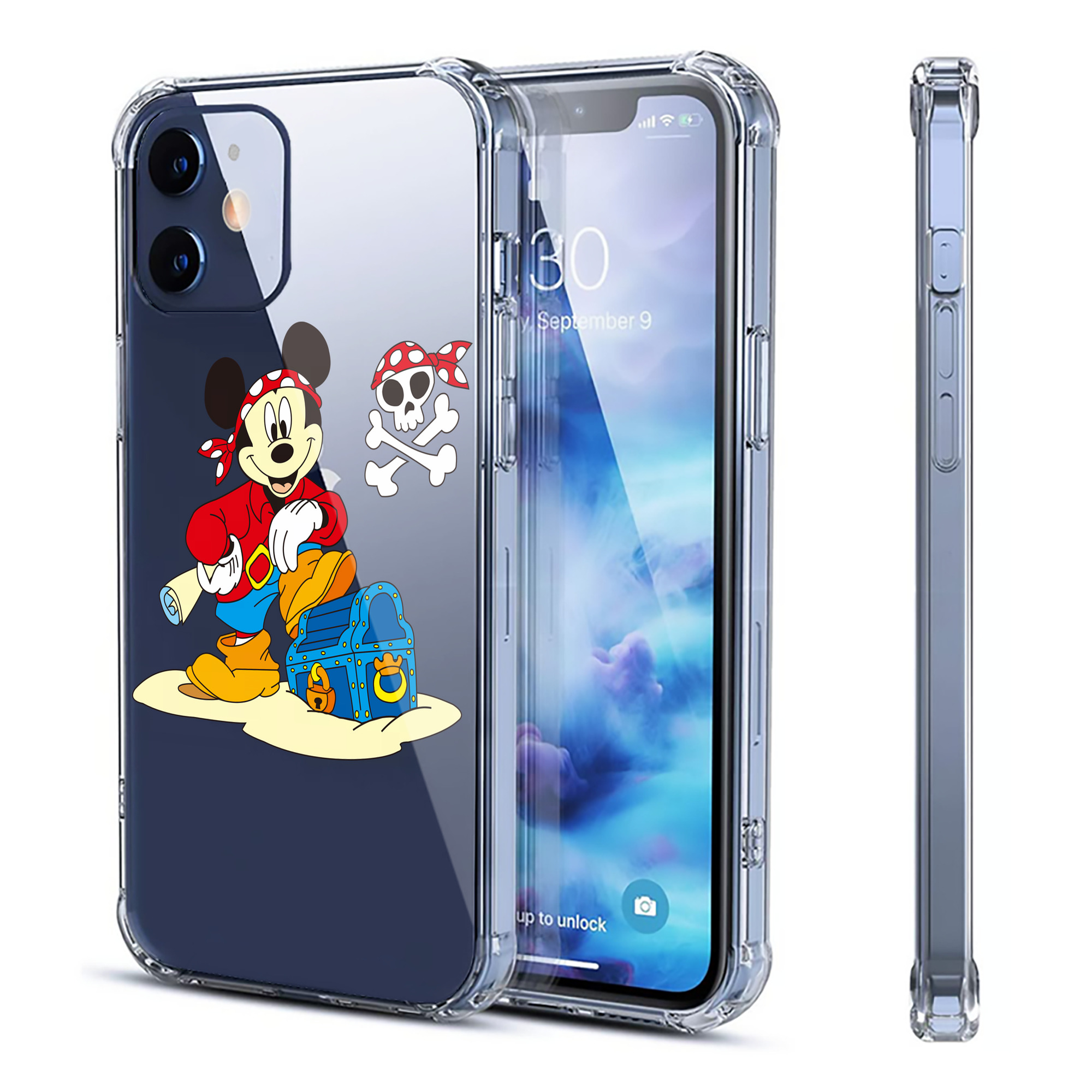（画像用） ミッキーマウス Mickey Mouse 【iPhone 12シリーズ対応】透明スマホケース（クリアソフトケース）
